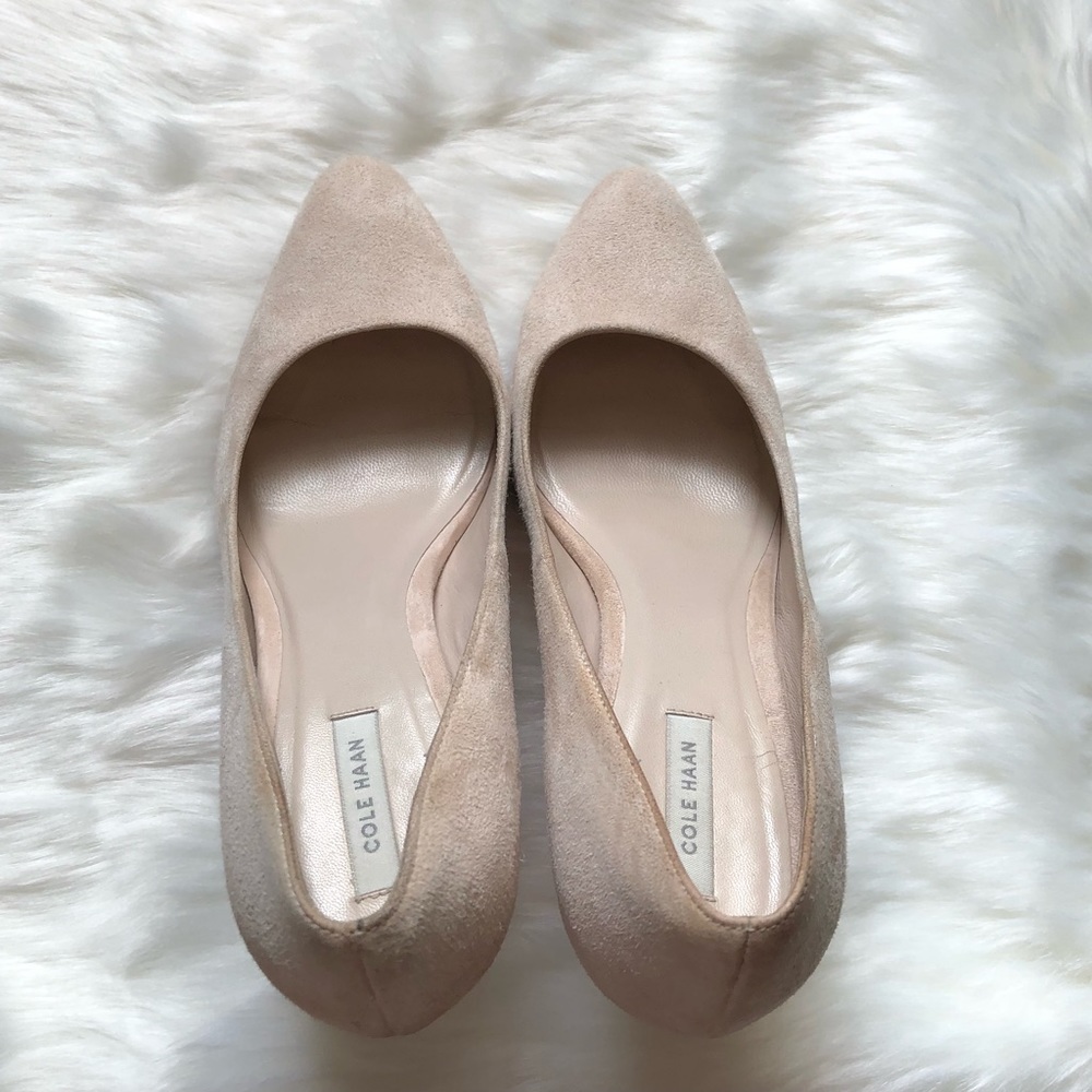 COLE HAAN Blush Pink Suede Eliza Pumps - Picture 5 of 8